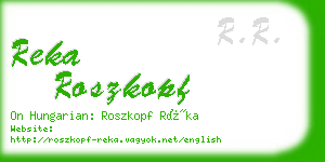 reka roszkopf business card